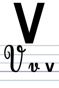 L'écriture du V